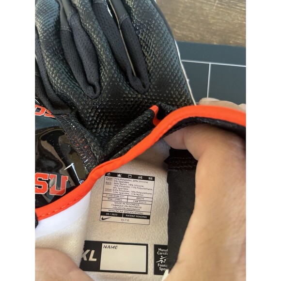 Nike Vapor Jet 7.0 PE Oregon State Beavers Black Football Gloves Size 2XL FN5298 - Picture 6 of 11
